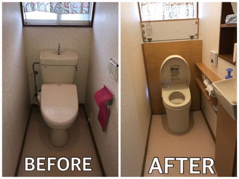 TOTOレストパル設置の施工事例（工事前・工事後）